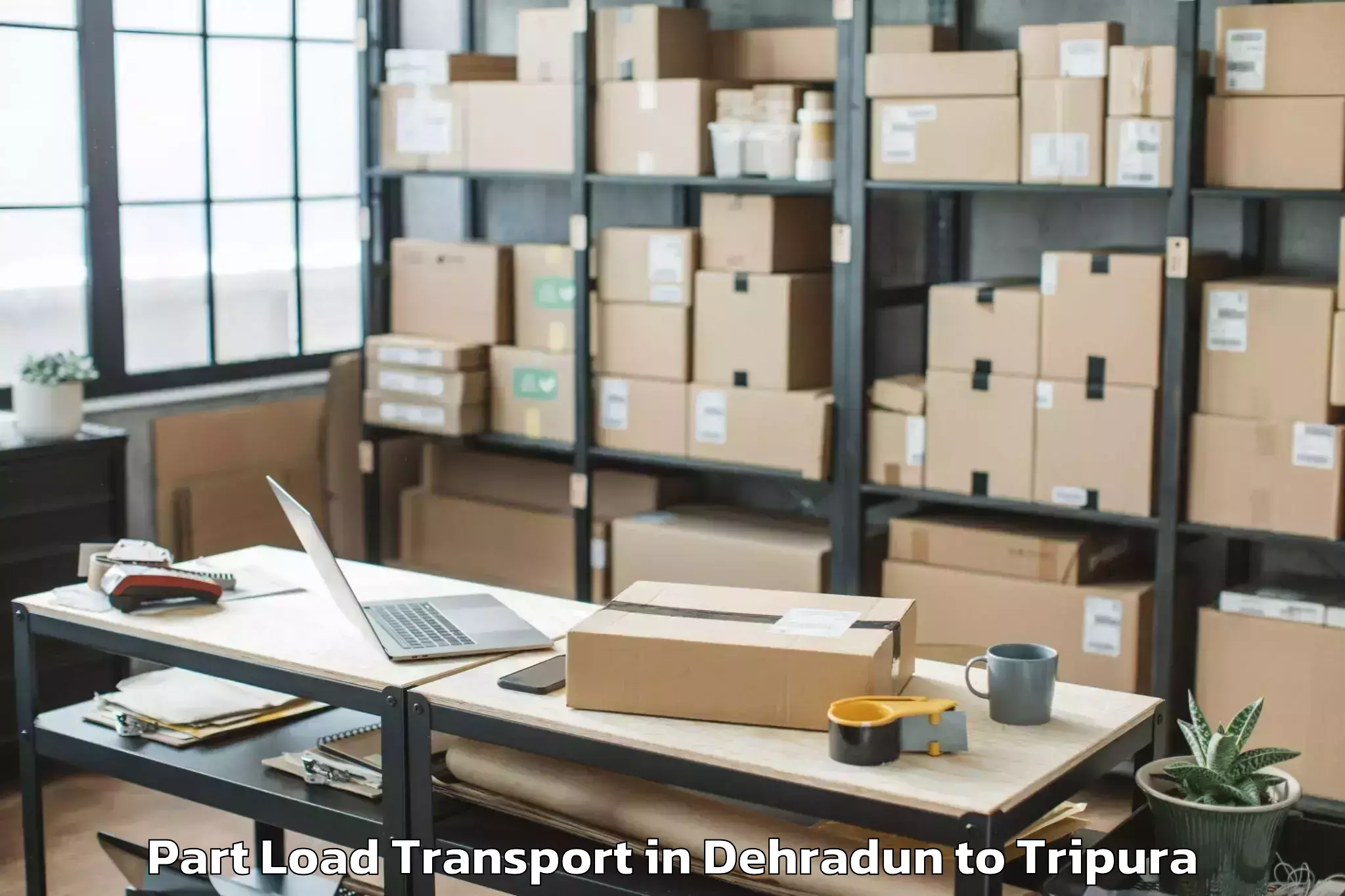 Book Dehradun to Kumarghat Part Load Transport Online